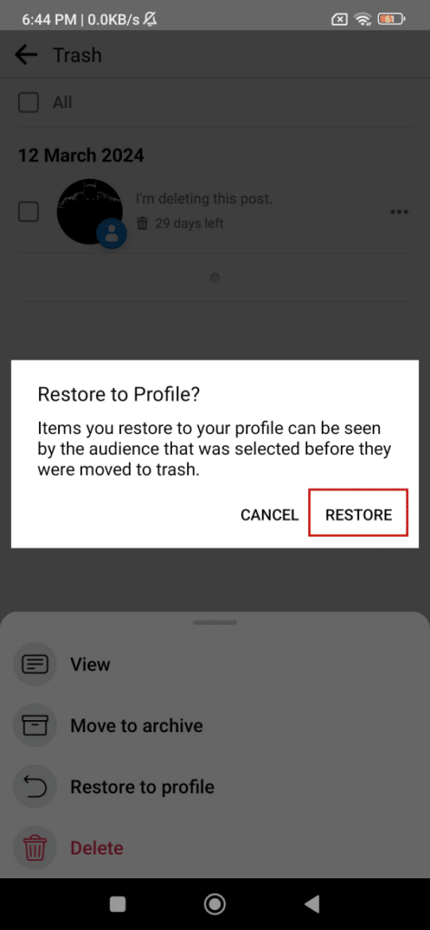 restore deleted post