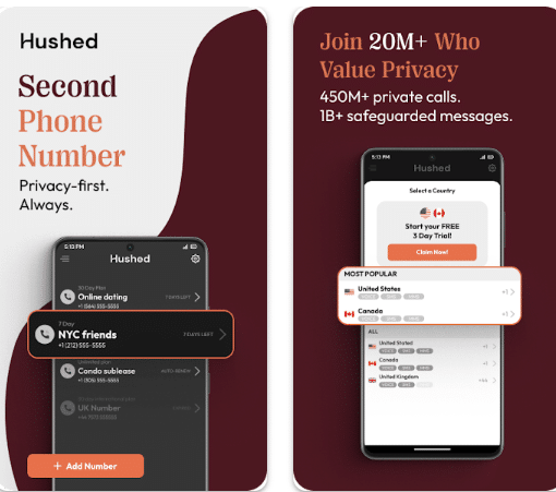 Hushed US Second Phone Number
