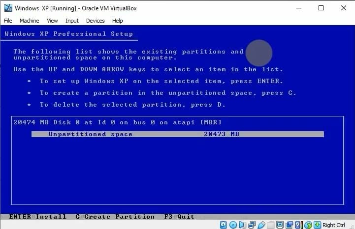 Installing Windows XP on emulator