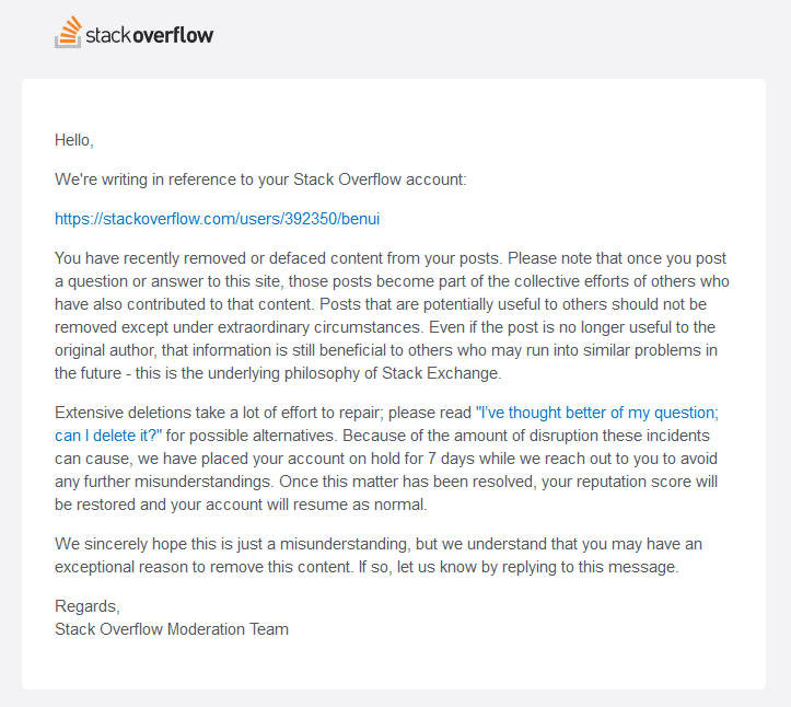Stack Overflow banning users