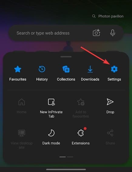 Sync Microsoft Edge on Android device