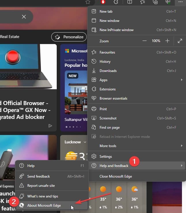Update Edge browser on WIndows PC