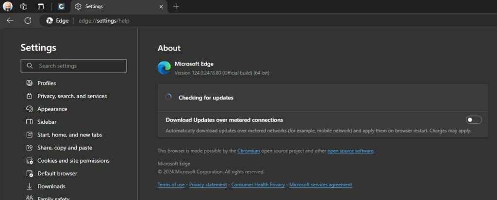 Update Edge browser on WIndows PC