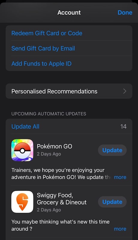 Update Edge browser on iOS