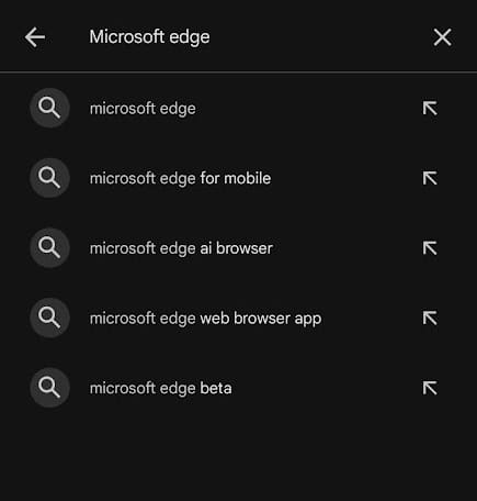 Update Edge browser on Android