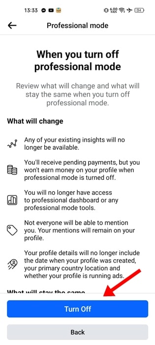 Turn off