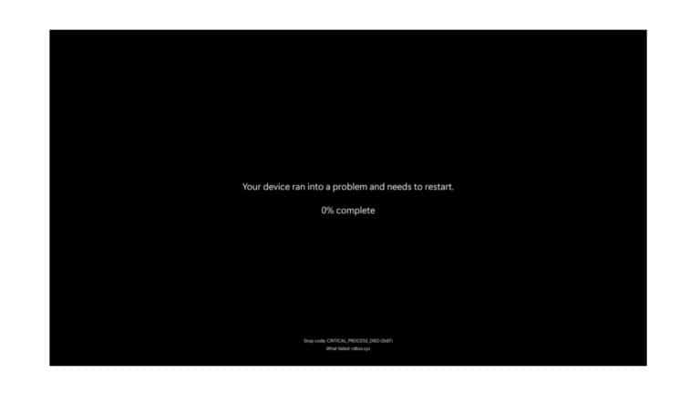 Windows Black screen of death