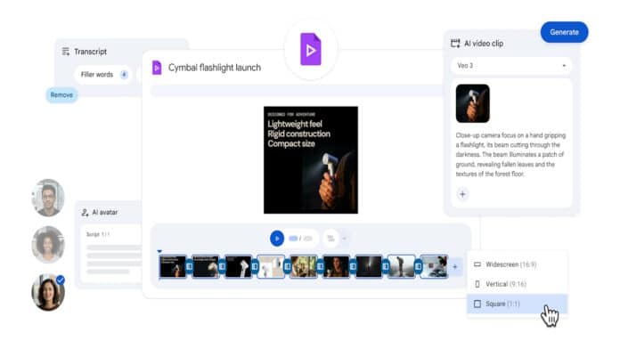 Google Vids AI avatars and image to video