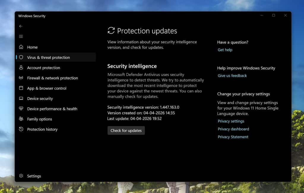 windows security check updates