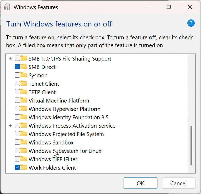 Windows Features