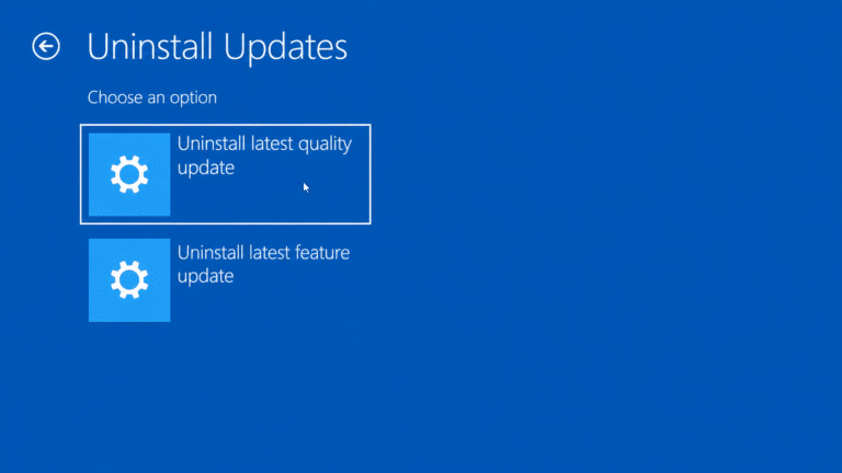uninstall windows update manually