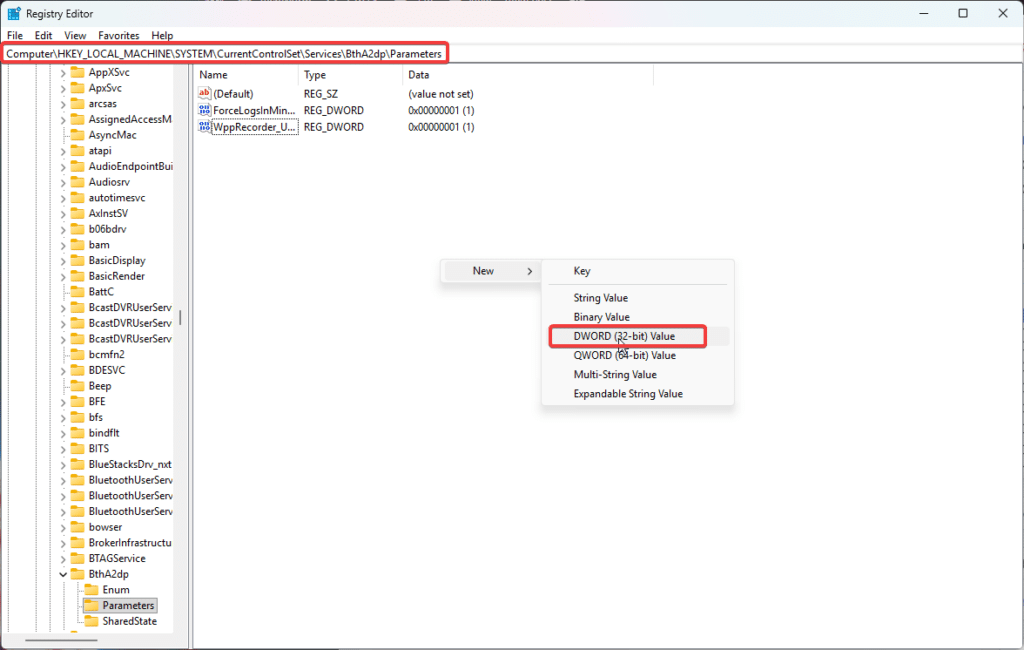Disable the AAC Codec Through the Registry