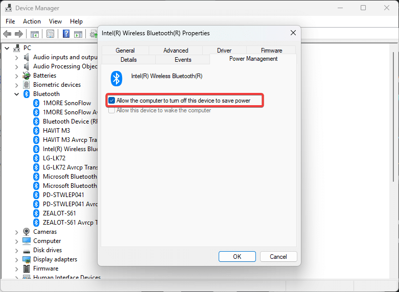 Stop Windows Turning Off Your Bluetooth Adapter