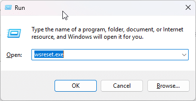 Reset the Microsoft Store Cache Using WSReset