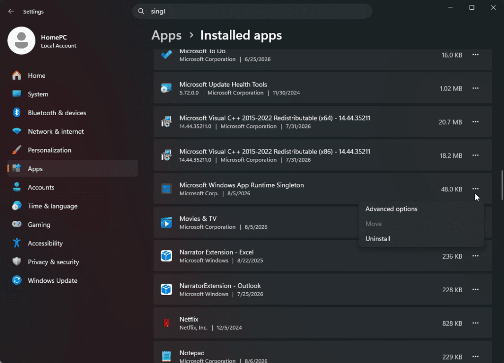 Terminate and Repair the App Runtime Singleton