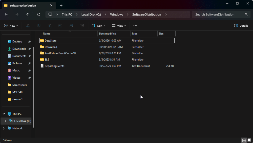 Clear the SoftwareDistribution Folder
